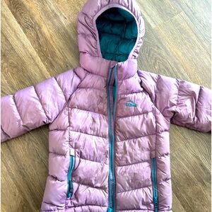 Kids LL BEAN Ultra lightweight down jacket hoody. Size medium (5-6)